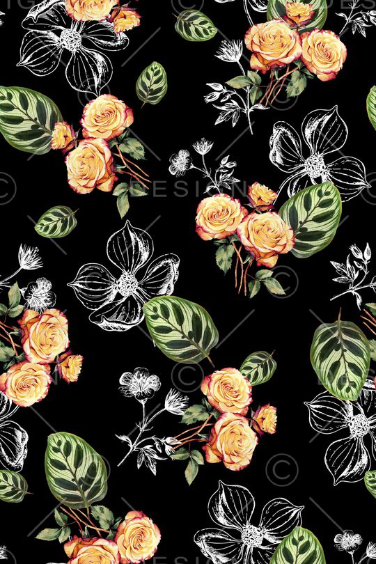 花卉印花华亿平台图片