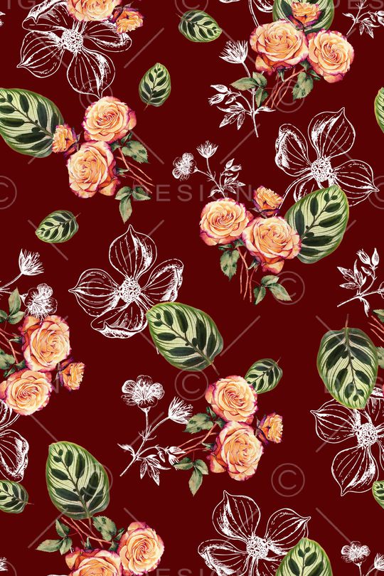 花卉印花华亿平台图片