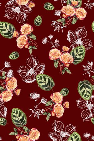 花卉印花华亿平台图片