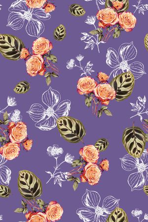 花卉印花华亿平台图片