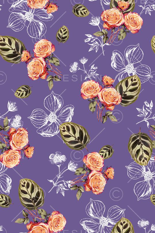 花卉印花华亿平台图片