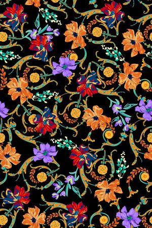 花卉印花华亿平台图片