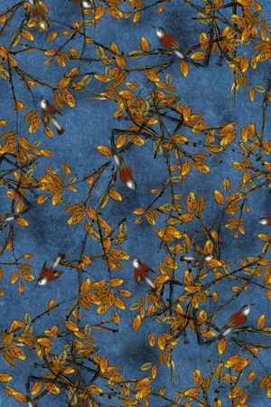 花鸟印花华亿平台图片