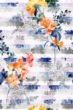 抽象花卉印花华亿平台图片