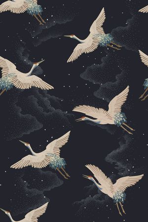 仙鹤印花华亿平台图片