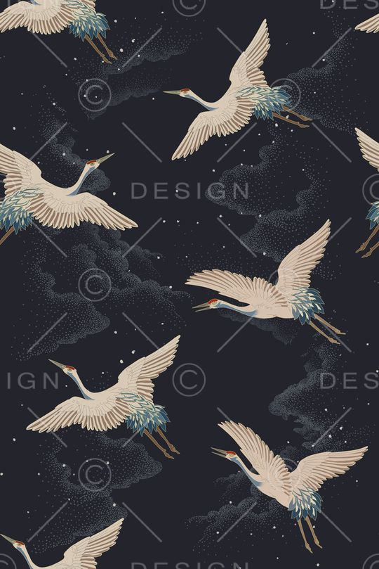 仙鹤印花华亿平台图片