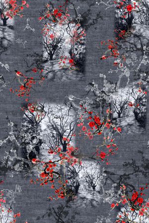 梅花印花华亿平台图片