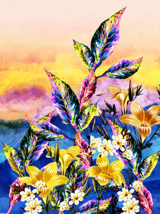 绿植树叶印花华亿平台图片