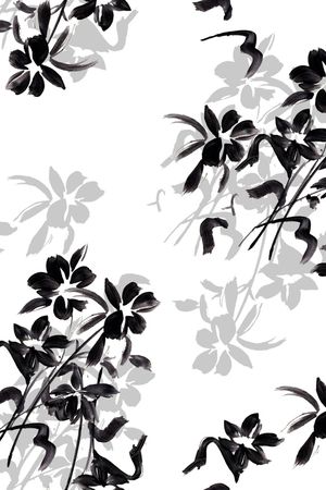 黑白华亿平台印花华亿平台图片