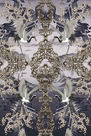 宫廷风印花华亿平台图片