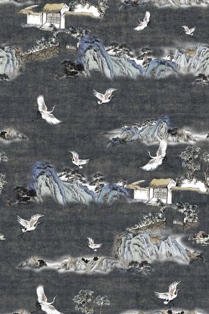 仙鹤印花华亿平台图片