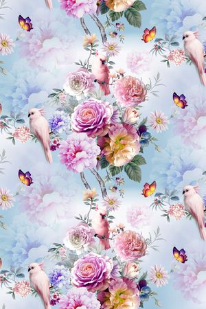 鹦鹉印花华亿平台图片