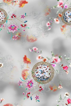 旗袍印花华亿平台图片