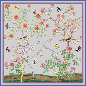 花卉蝴蝶印花华亿平台图片