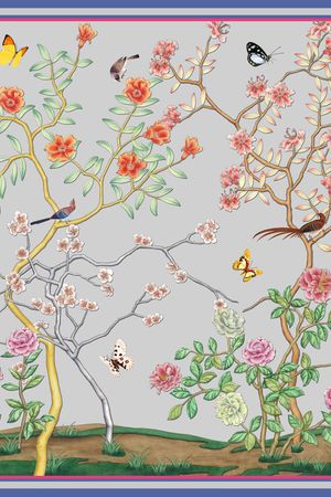 花卉蝴蝶印花华亿平台图片