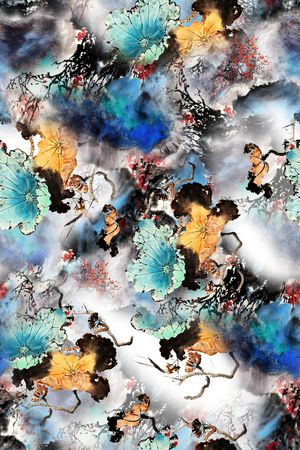 旗袍印花华亿平台图片