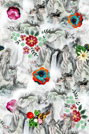 旗袍印花华亿平台图片