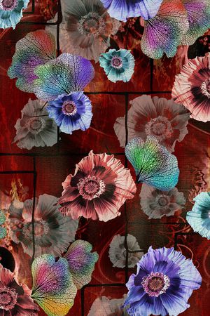 彩底花卉印花华亿平台图片