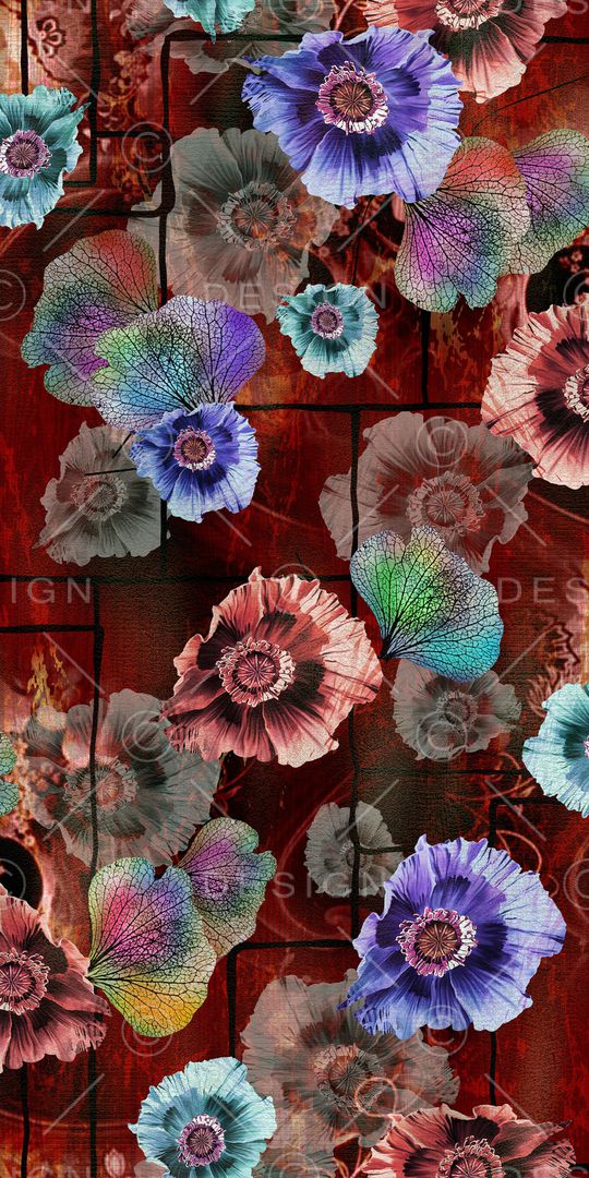 彩底花卉印花华亿平台图片