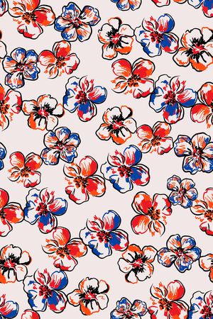 抽象花卉印花华亿平台图片