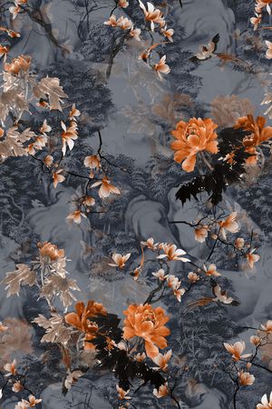 花鸟印花华亿平台图片