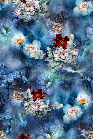 花卉印花华亿平台图片