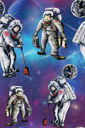 宇航员印花华亿平台图片