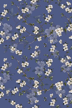 清爽底花卉印花华亿平台图片