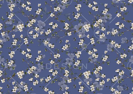 清爽底花卉印花华亿平台图片