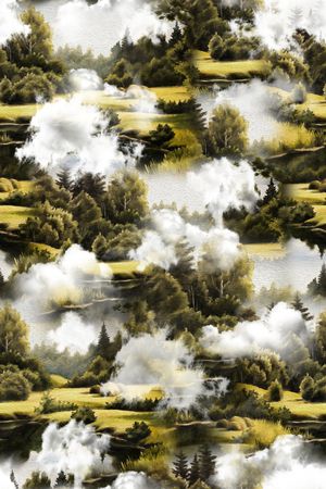 绿植树叶印花华亿平台图片