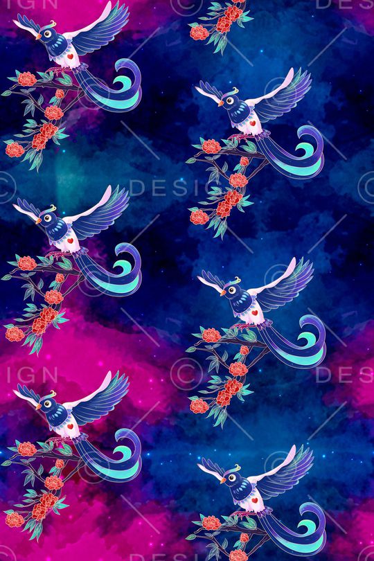 喜鹊印花华亿平台图片