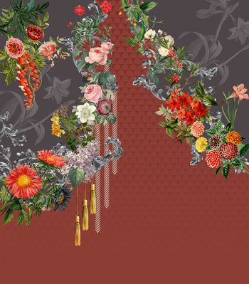 连衣裙印花华亿平台图片