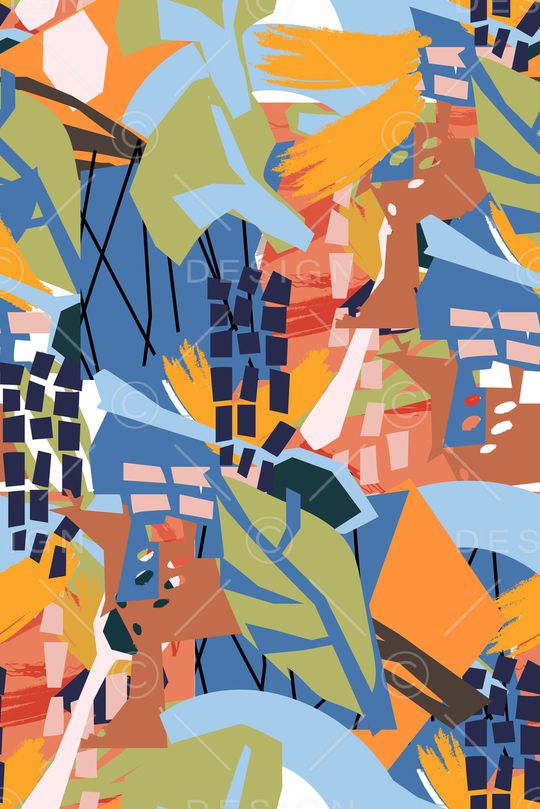 抽象花卉印花华亿平台图片