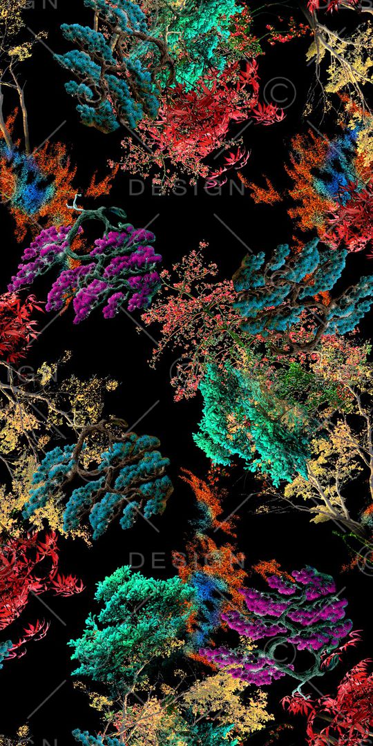 绿植树叶印花华亿平台图片