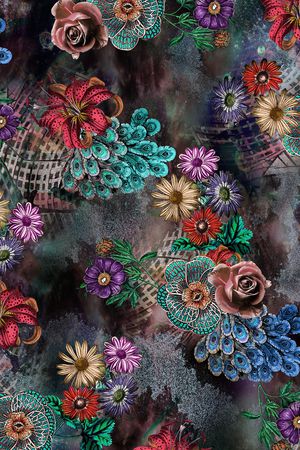 花卉印花华亿平台图片