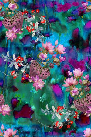 花卉印花华亿平台图片