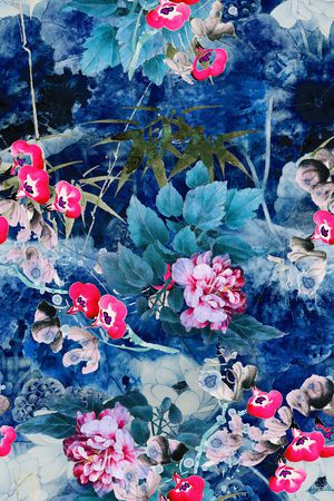 花卉印花华亿平台图片