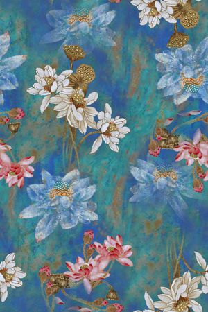 荷花印花华亿平台图片