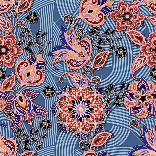 佩斯利印花华亿平台图片