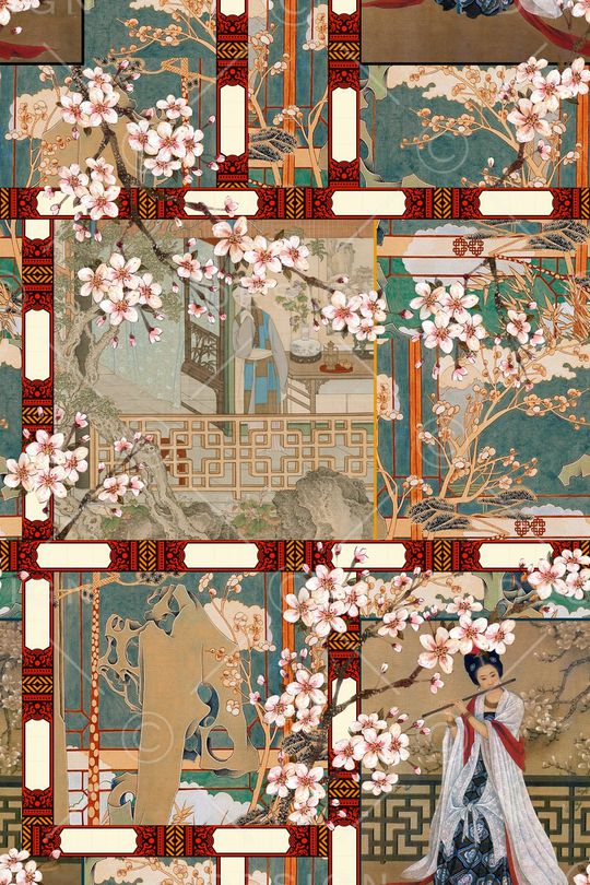 梅花印花华亿平台图片