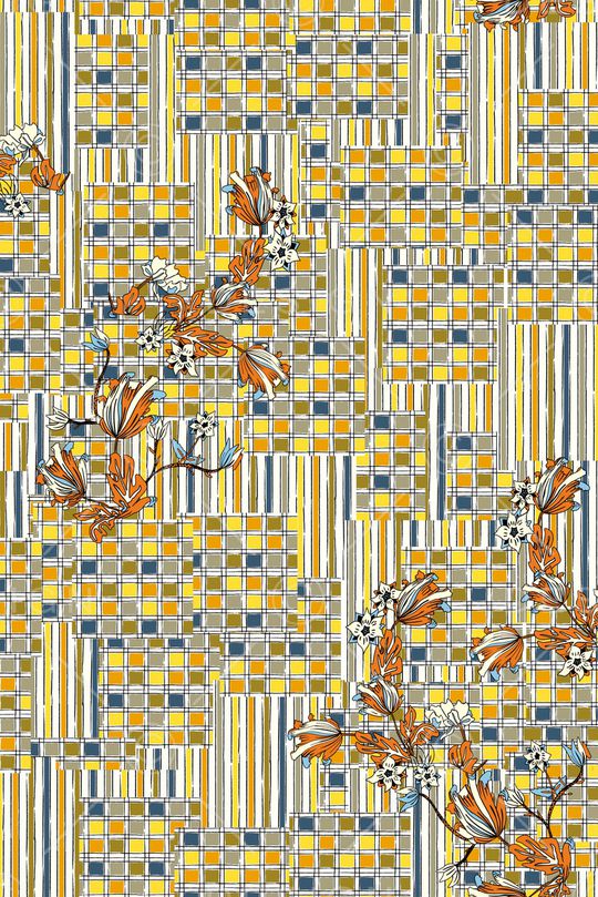 几何花卉印花华亿平台图片