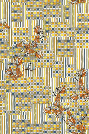 几何花卉印花华亿平台图片