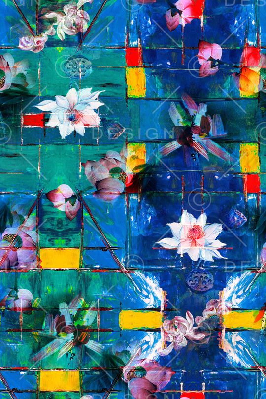 荷花印花华亿平台图片