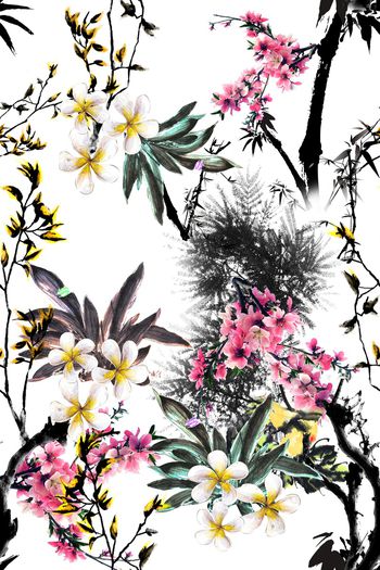 连衣裙印花华亿平台图片