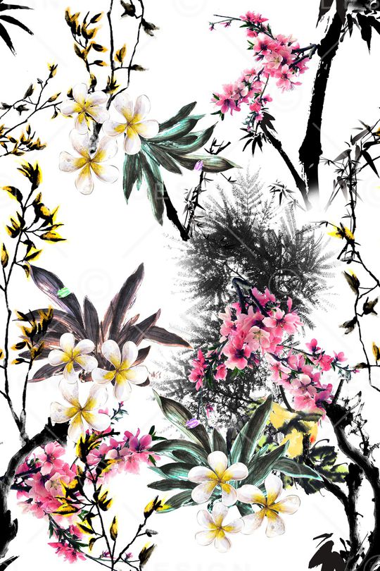 连衣裙印花华亿平台图片