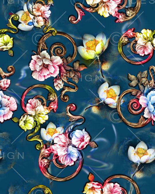 连衣裙印花华亿平台图片