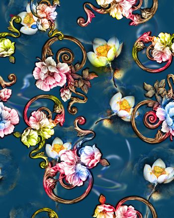 连衣裙印花华亿平台图片