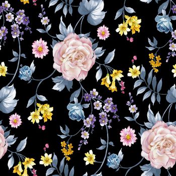 1346685-黑底花卉