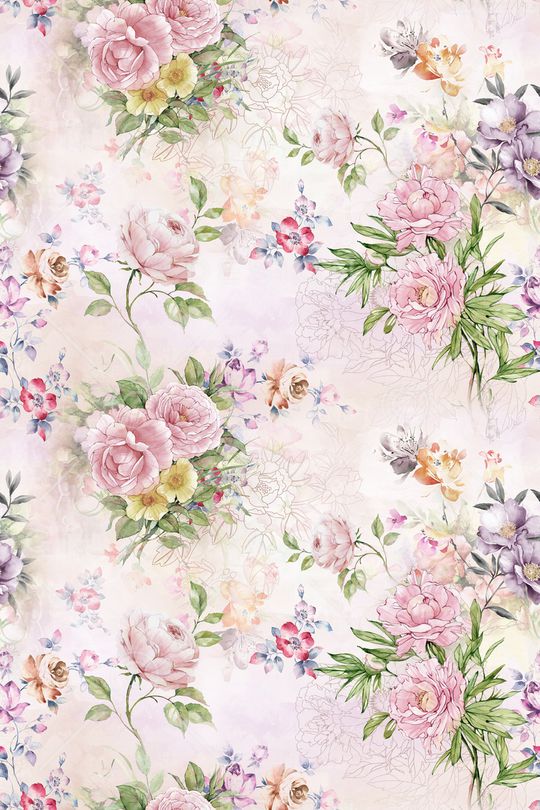 朦胧花卉印花华亿平台图片