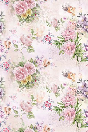 朦胧花卉印花华亿平台图片